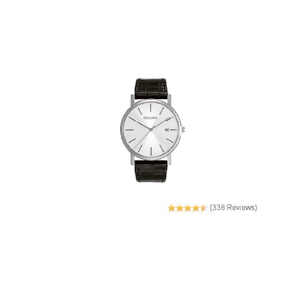 Amazon.com: Bulova Men's 96B104 Silver Dial Dress Watch: Bulova: Watches