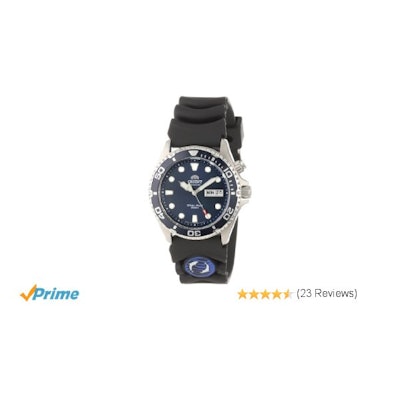 Amazon.com: Orient Men's EM6500CD Ray Stainless Steel Watch with Black Rubber St