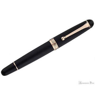 Aurora 88 Matte Black Fountain Pen with Rose Gold Trim - Anderson Pens, Inc.star
