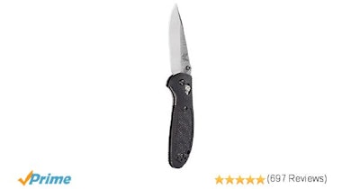 Amazon.com : Benchmade - Mini Griptilian 556 Knife, Plain Drop-Point, Satin Fini