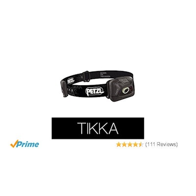 Amazon.com : Petzl - TIKKA Headlamp, 200 Lumens, Standard Lighting, Black : Spor