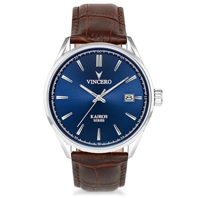 
    Men's Dress Watch - Blue and Brown – Vincero Collective
  