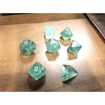 Green Fluorite 7 Piece RPG Dice Set Gemstone by Norse Foundry - Norse Foundry