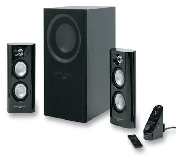 Shop Altec Lansing Mx 5021 90 Watt Powered Rms 3 Piece Speaker Set