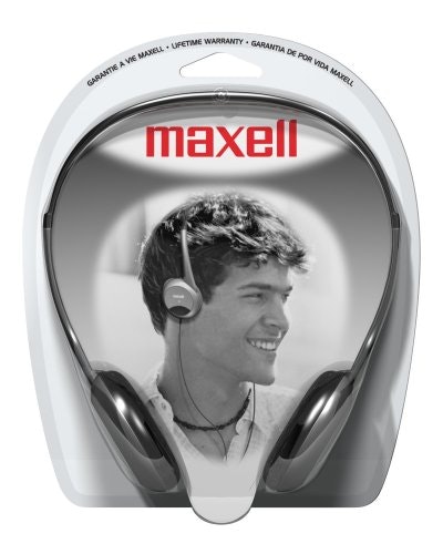 Shop Maxell HP 200 F Lightweight Stereo Headphones Silver & Discover