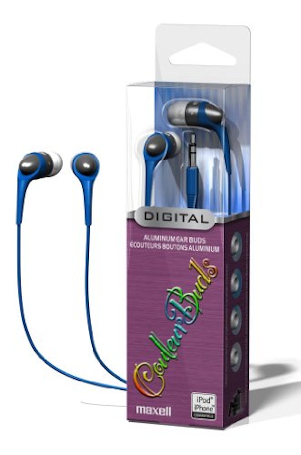 Shop Maxell 190250 Couleur Buds Earbud With Blue Cord Silver