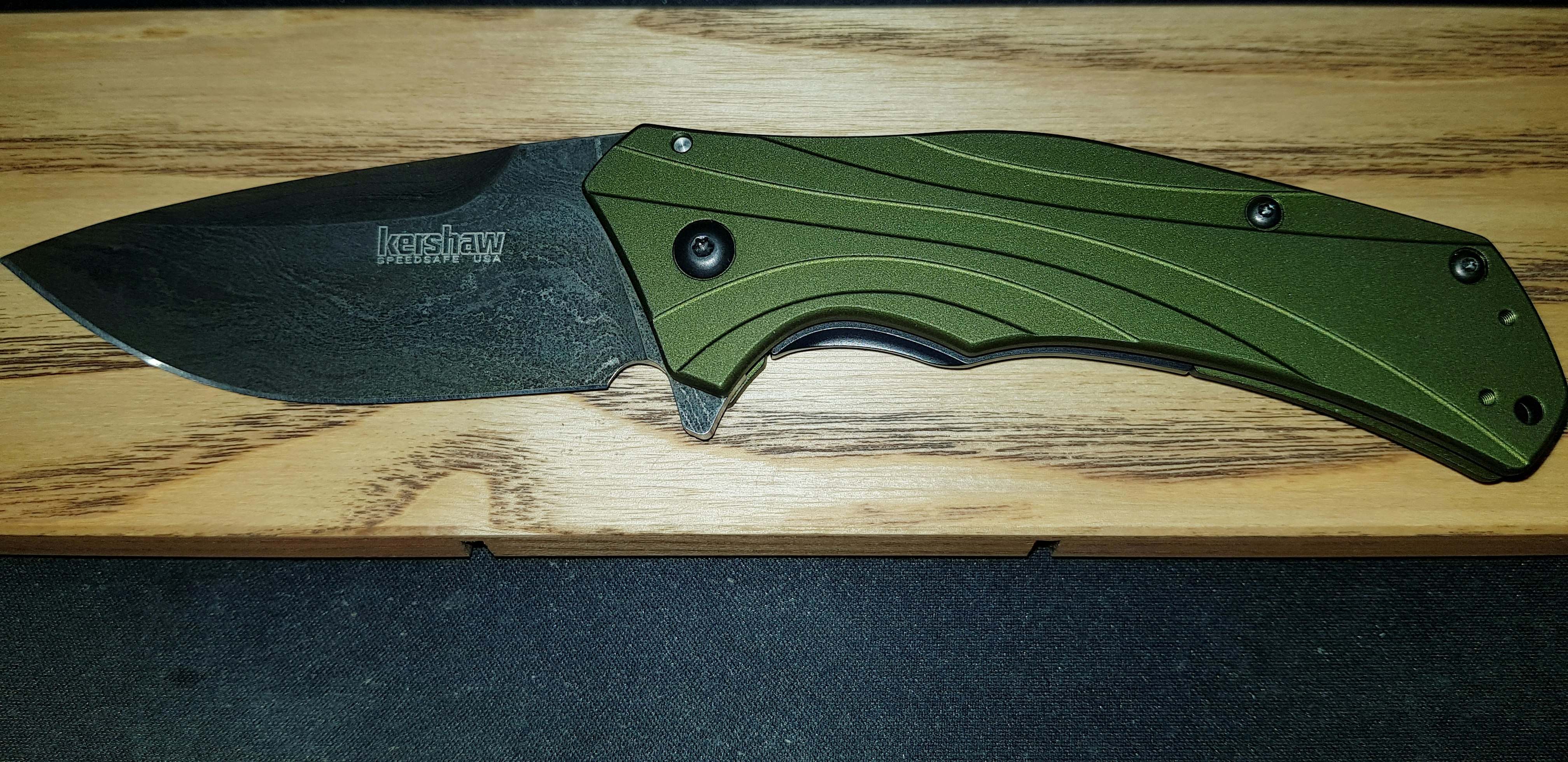 Kershaw Knockout Damascus A/O Knife Knives Folding Knives Drop