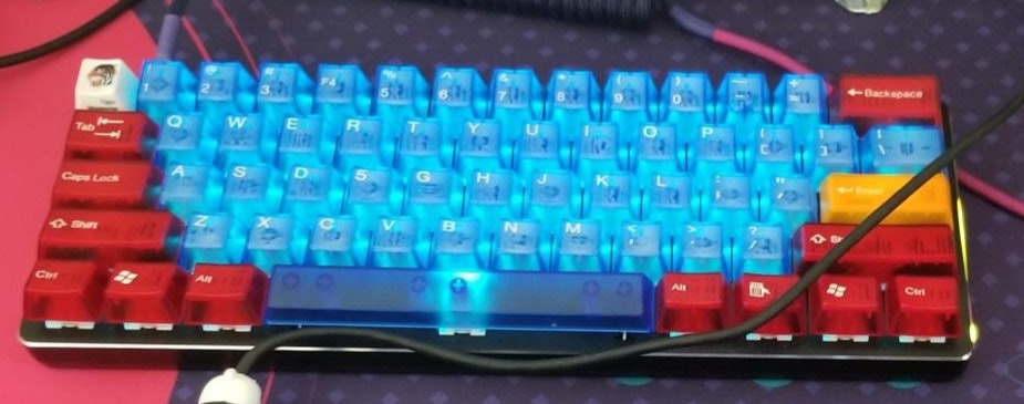 Tai Hao Cubic Colored Translucent Keycap Set Mechanical Keyboards Keycaps Abs Keycaps Drop