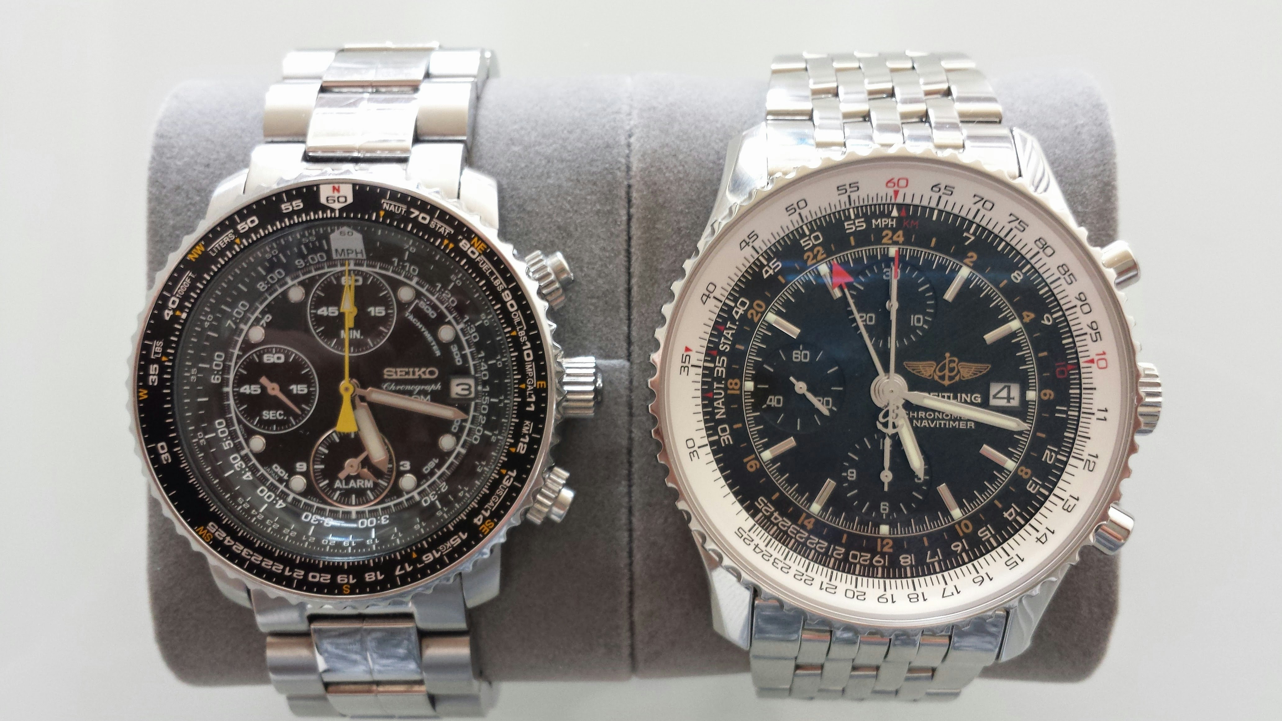 Seiko compared to Breitling Navitimer World Drop