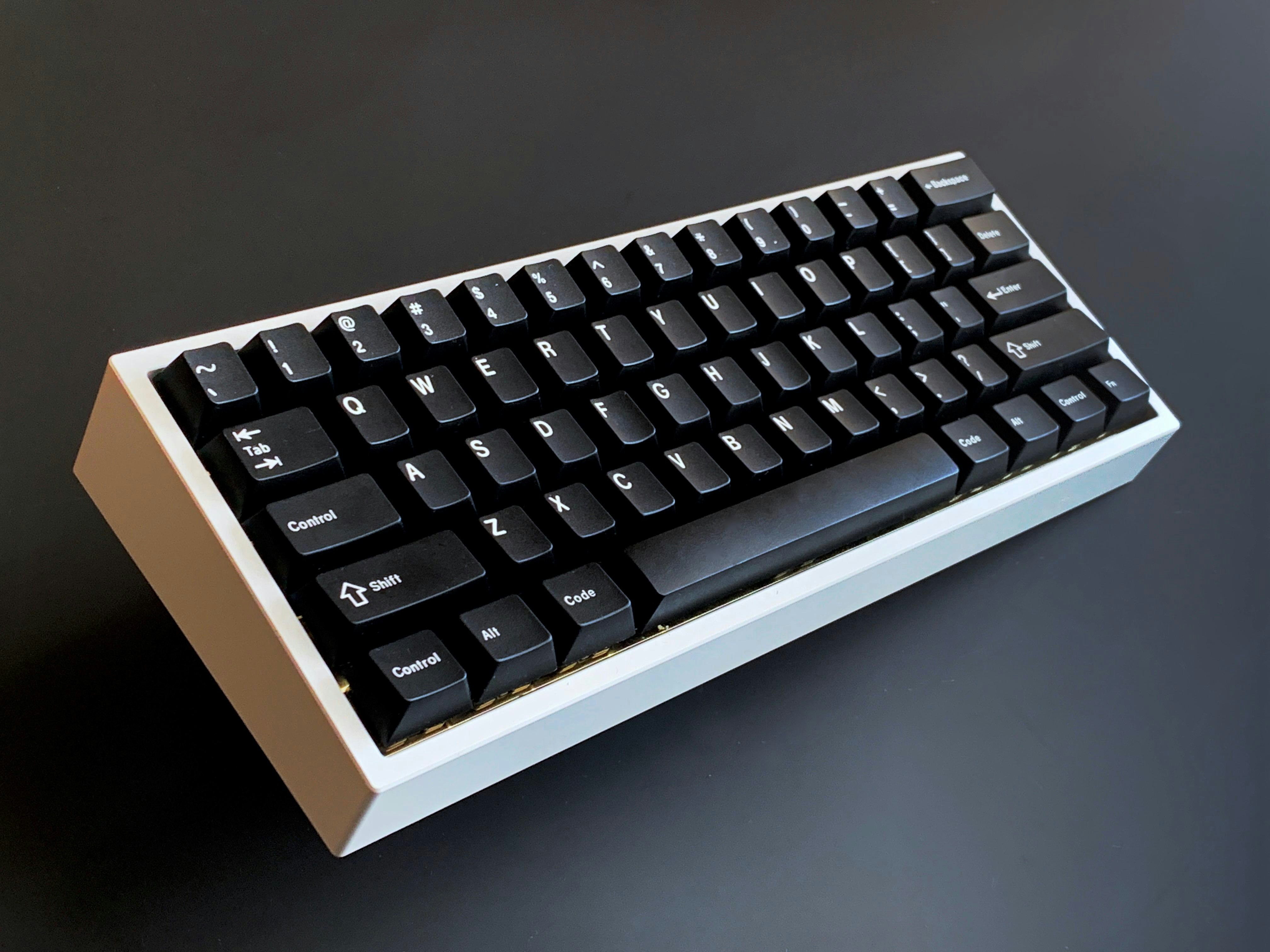 Drop GMK White-On-Black Custom Keycap Set | Doubleshot ABS