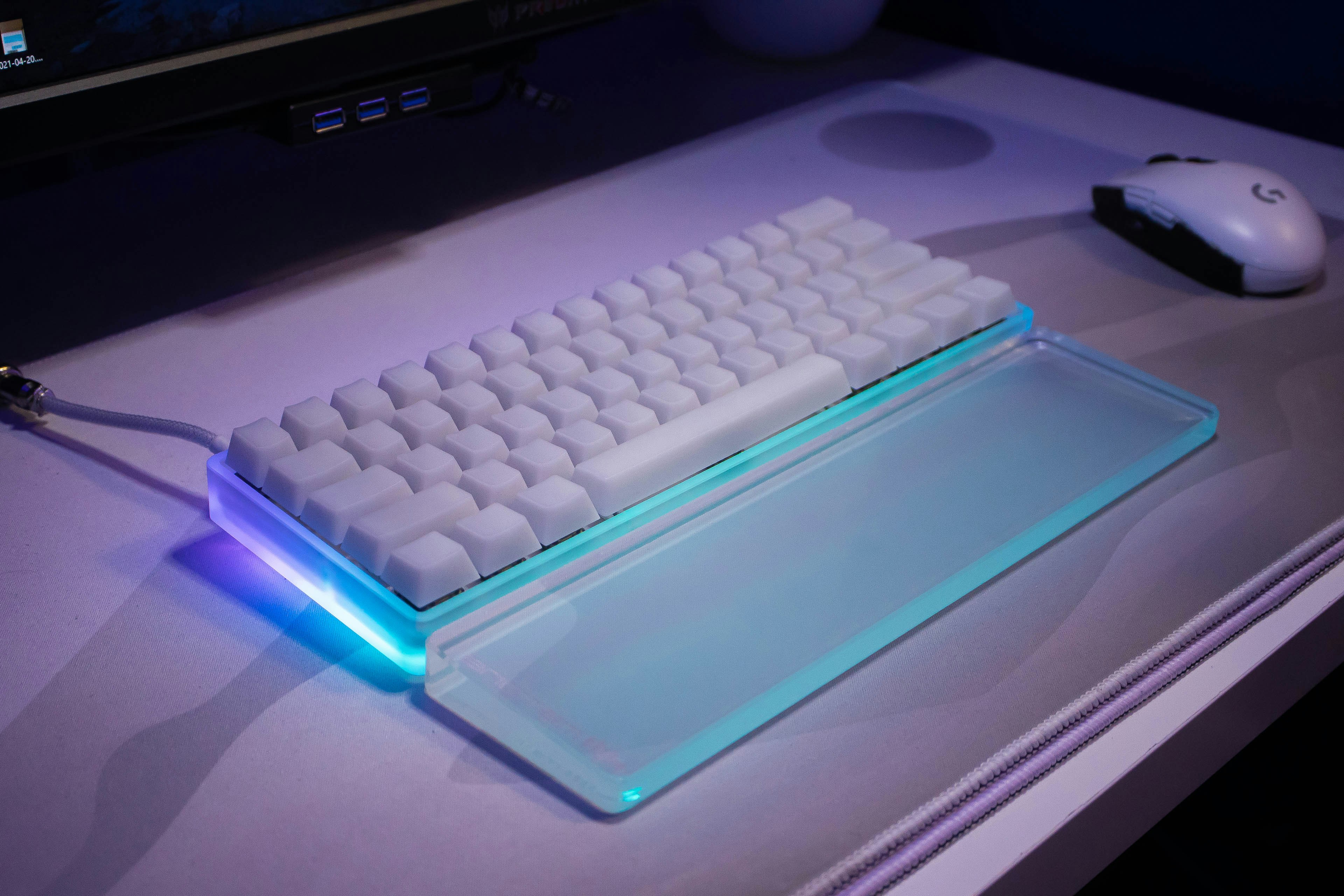 mStone Crystal Glass Wrist Rest Mechanical Keyboards Components