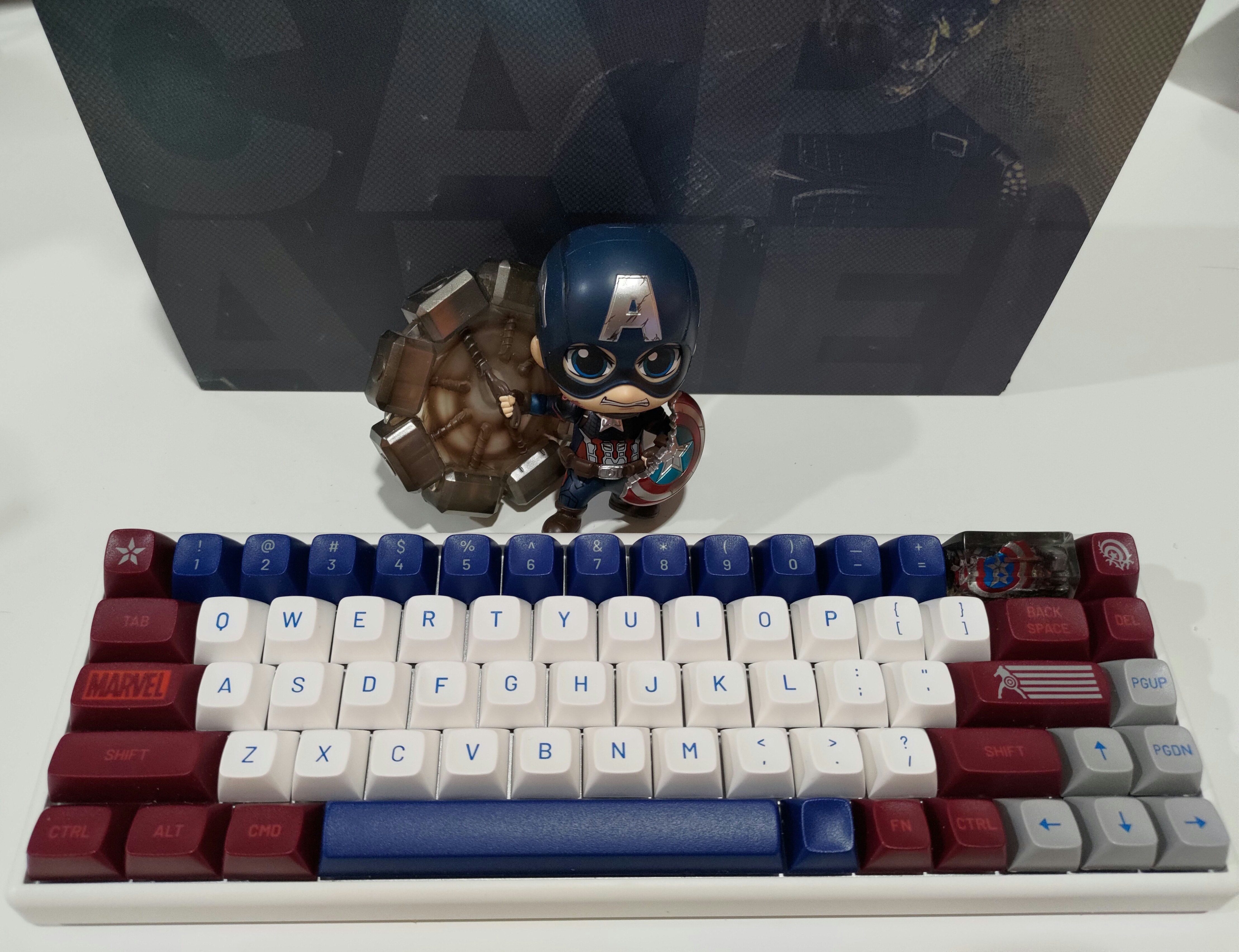 Drop + Marvel Captain America Keycap Set Photos | Mechanical
