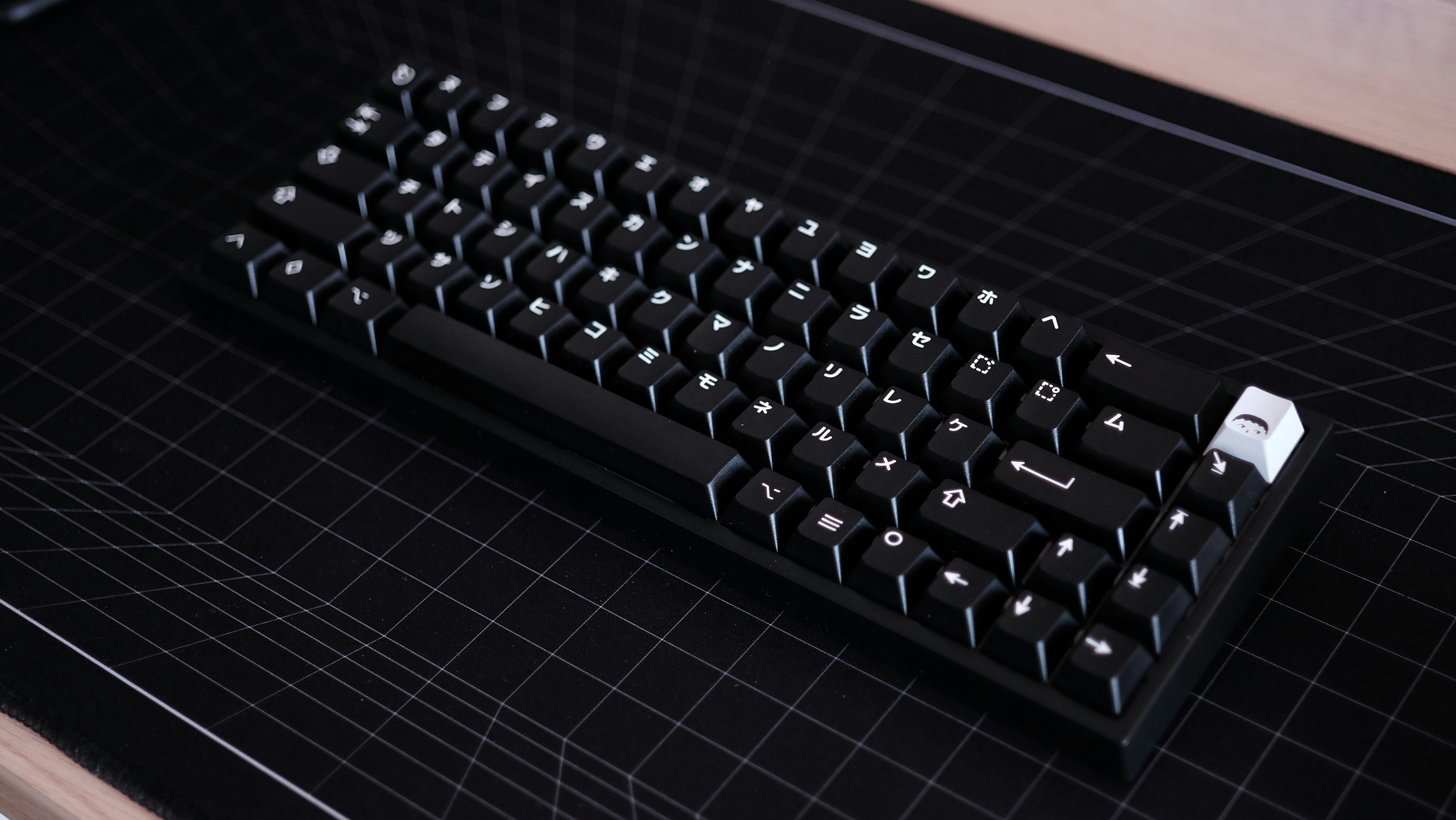 Drop GMK White-on-Black Katakana Custom Keycap Set