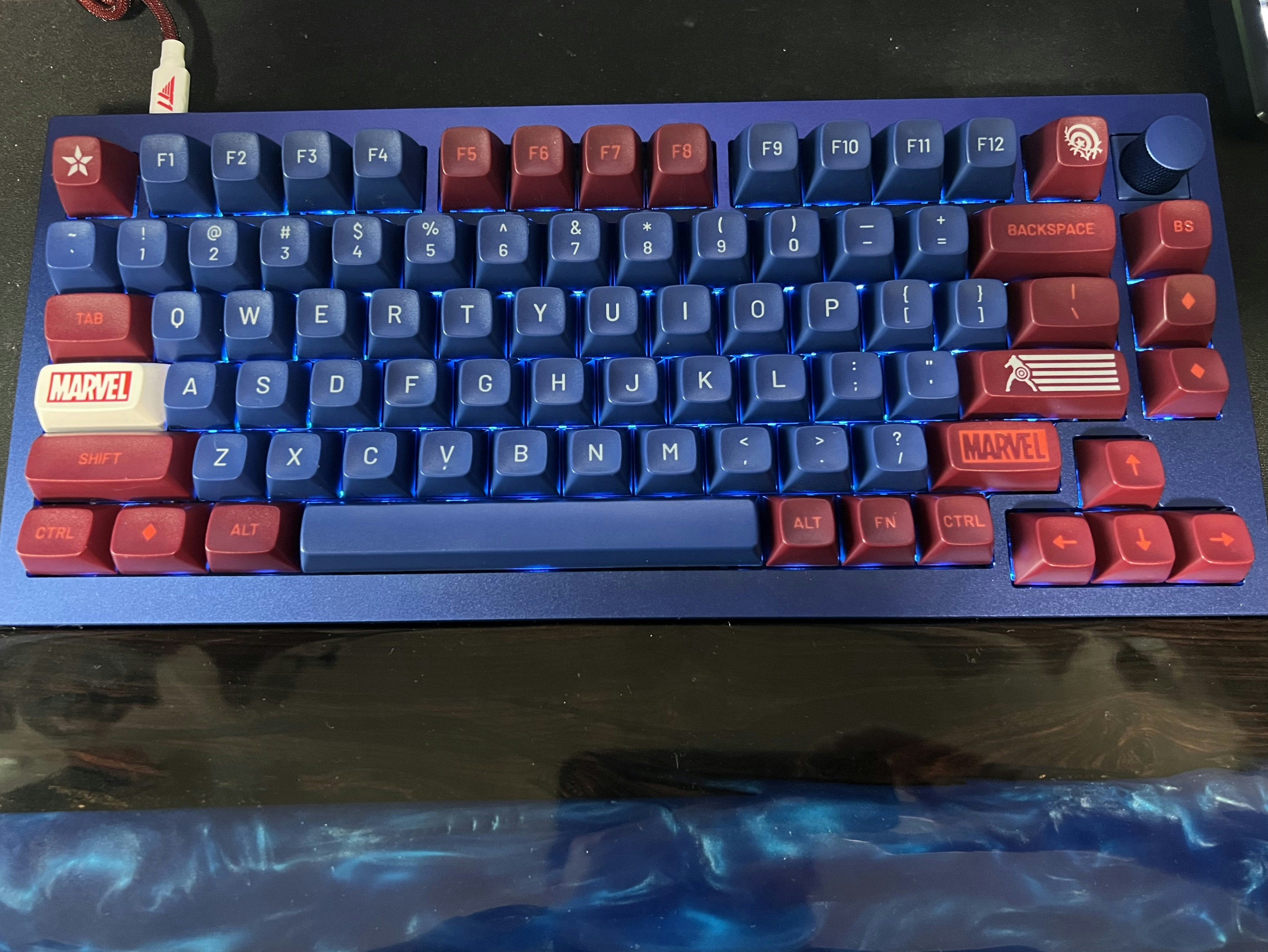 Drop + Marvel Captain America Keycap Set | Mechanical Keyboards