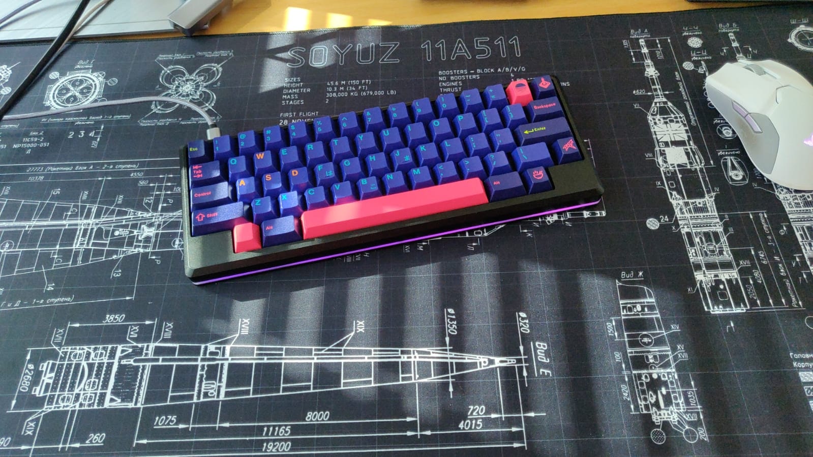 Geekboards Soyuz StitchedEdge Thick Cloth Desk Mats Mechanical