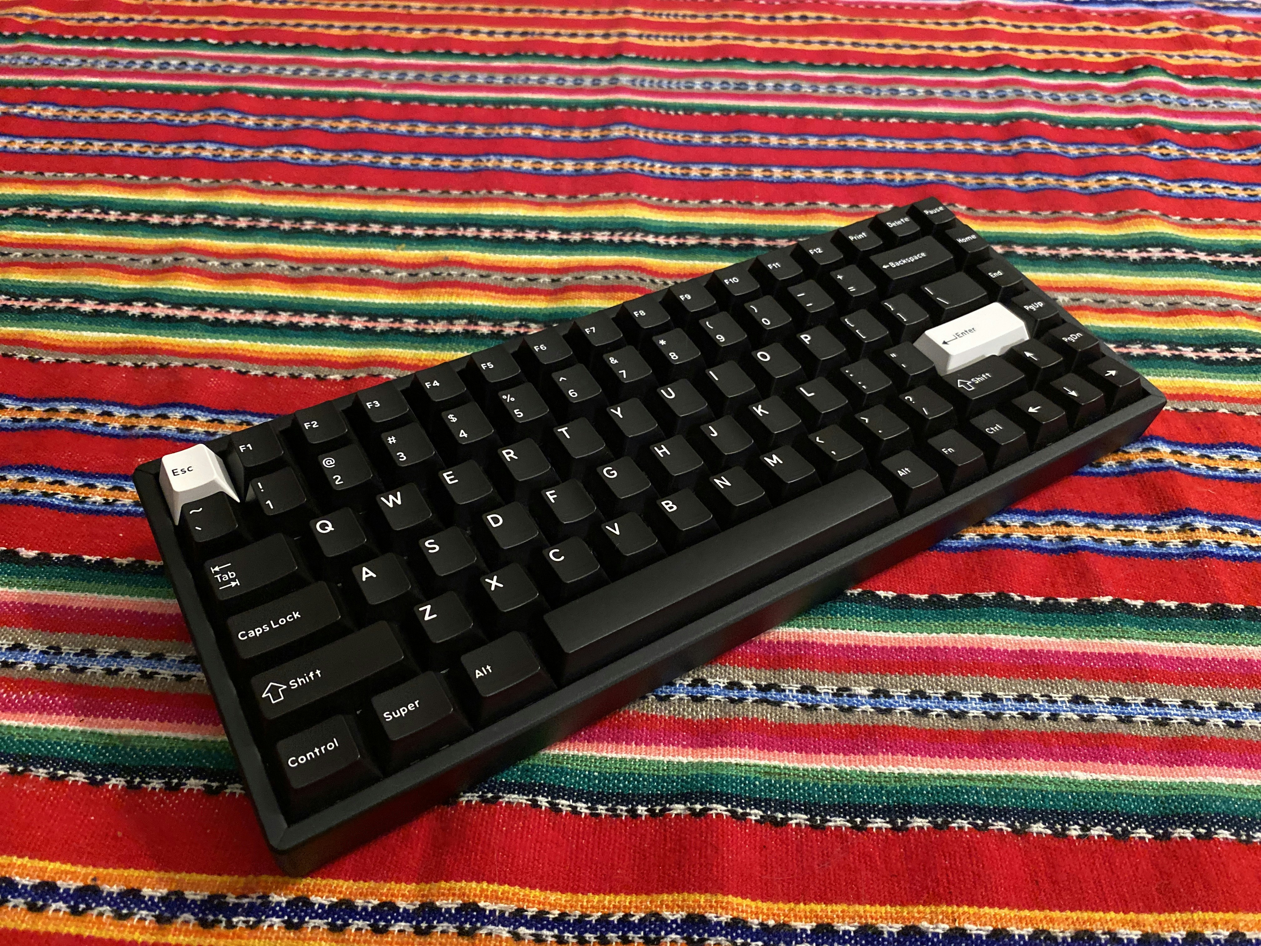Drop DCX White-on-Black Keycap Set | Mechanical Keyboards