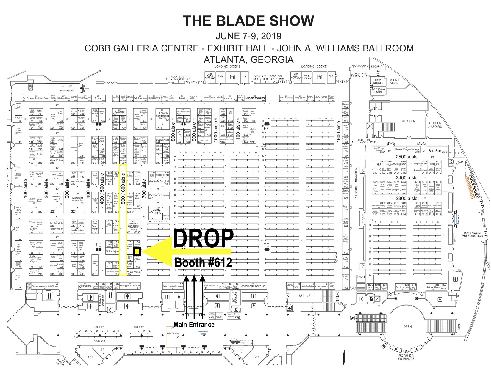 Blade Show 2019 25 tickets now, booth GAWs later Drop