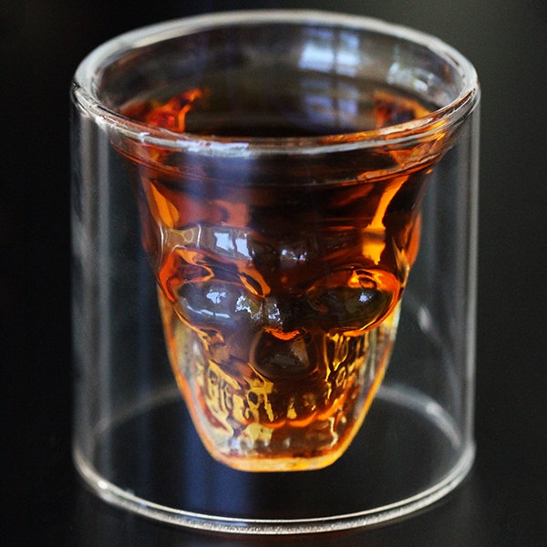 doomed skull glass