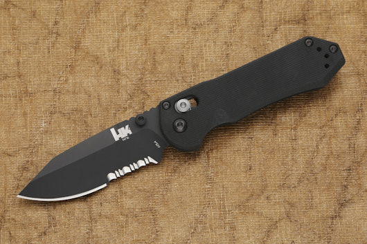 Partially Serrated, Black Handle
