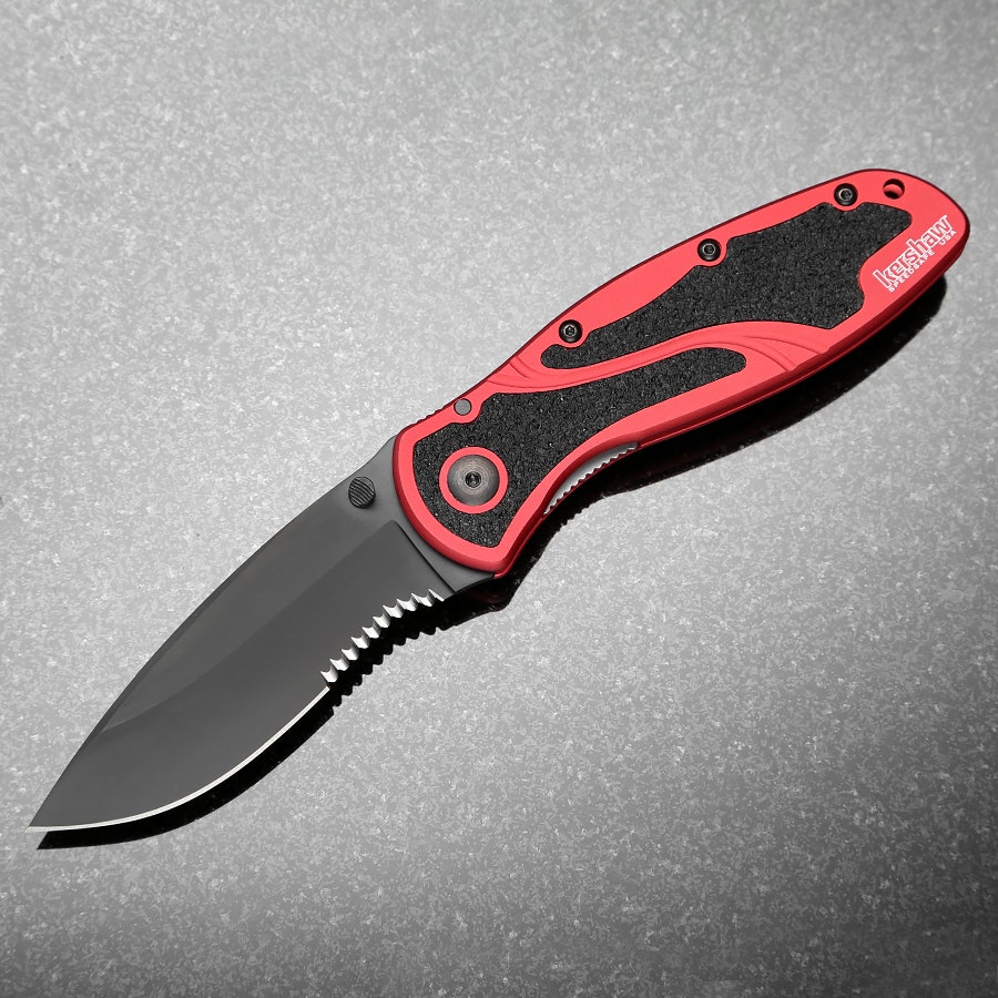  Kershaw Blur, Black Serrated; Folding Knife; 3.9 OZ