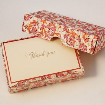 Traditional Red Florentine - Thank You Cards
