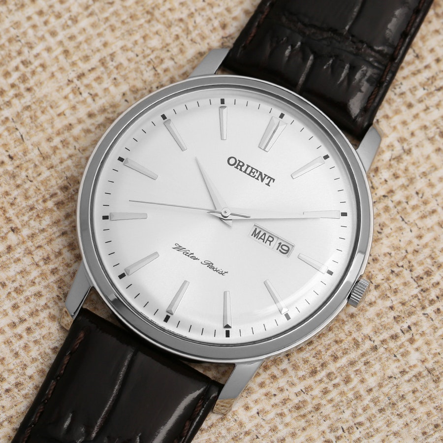 Men's Capital Leather White Dial Watch - Orient Watch FUG1R007W6 -  WorldofWatches.com | World of Watches