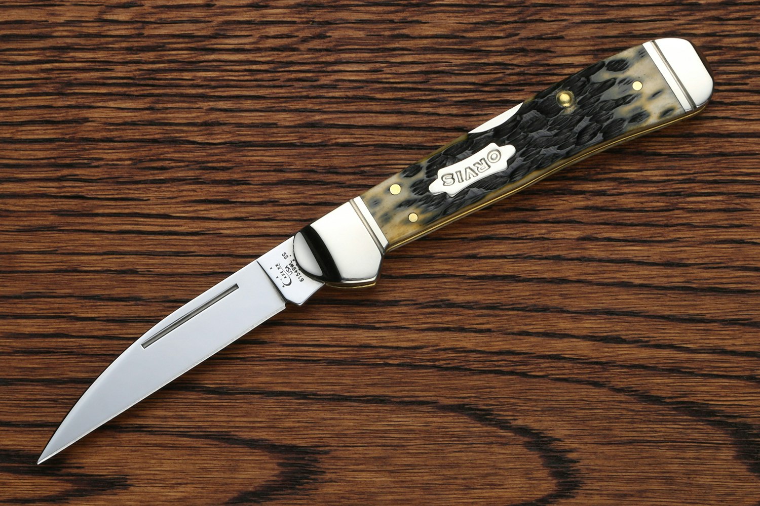 Case Orvis Olive Green Bone Copperlock Knives Non Locking Knives Drop