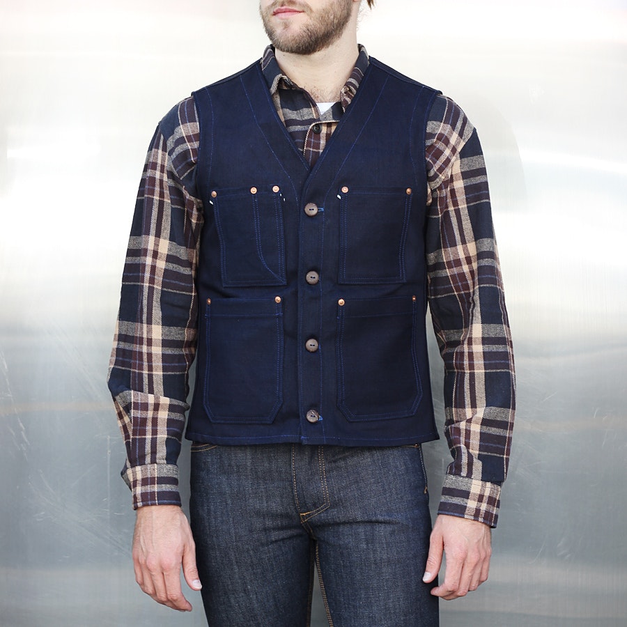 Denim work outlet vest