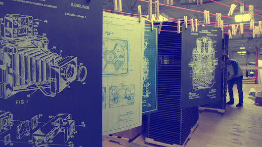 Inked and Screened Sci-Fi Patent Prints