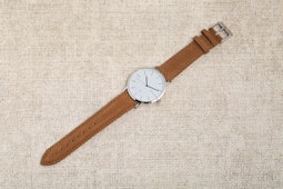 White Dial, Brown Suede
