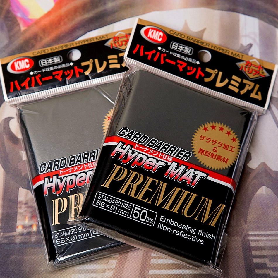 50 KMC HYPER MAT PREMIUM BLACK Standard Card Sleeves Deck Protector matte Japan 