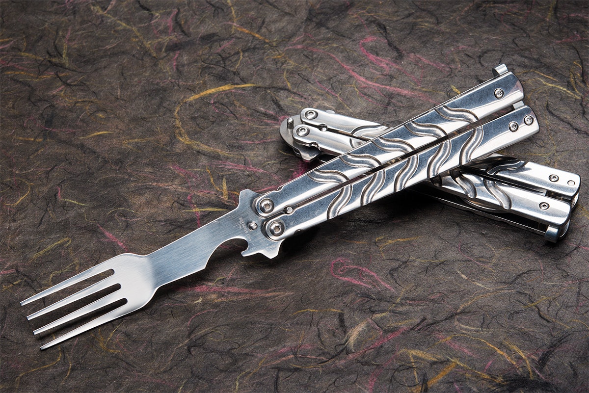 Balisong Trainer Fork and Spoon Set Knives MultiTools Drop
