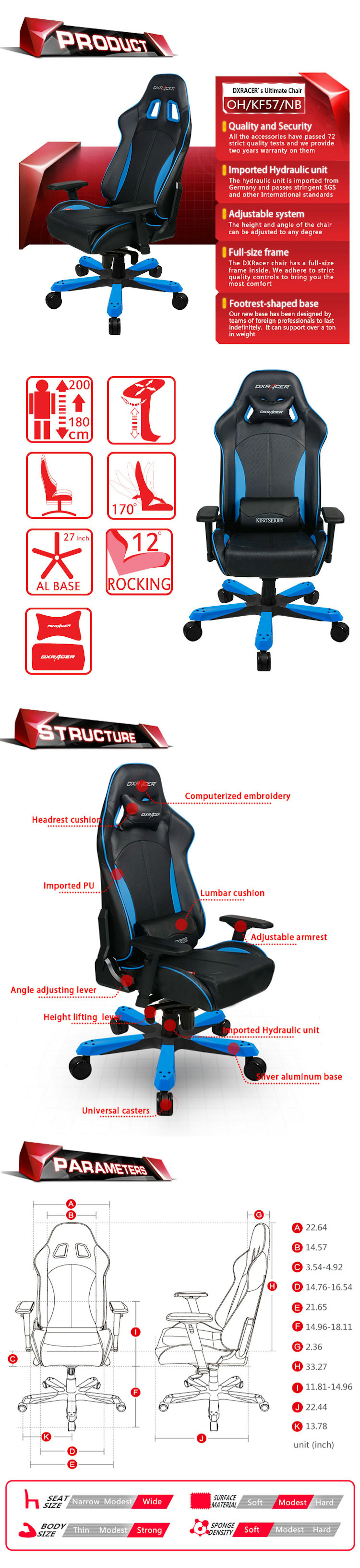 DXRacer King Series PC Gaming Chair - OH/KF57