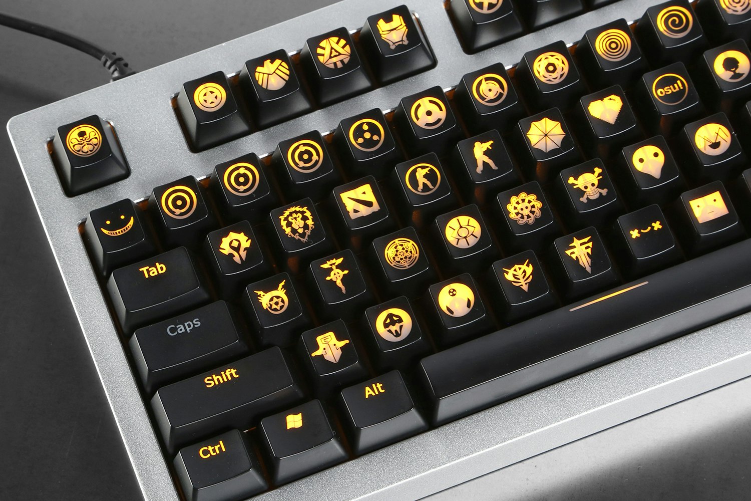 ABS Shine Through Emblem Keycaps
