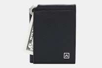 Money Clip Wallet - Pebble Cowhide - Black (+$4)