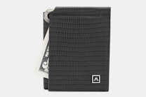 Money Clip Wallet - Cow Lizard - Black (+$4)