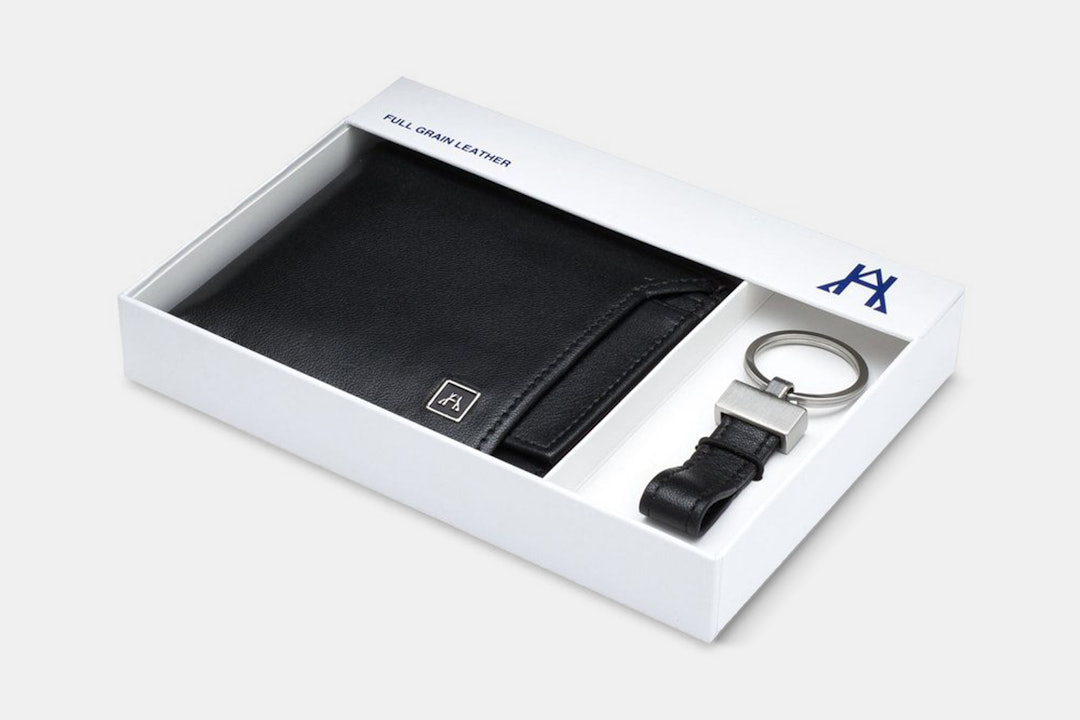 A&H Leather Removable ID Wallet Gift Set