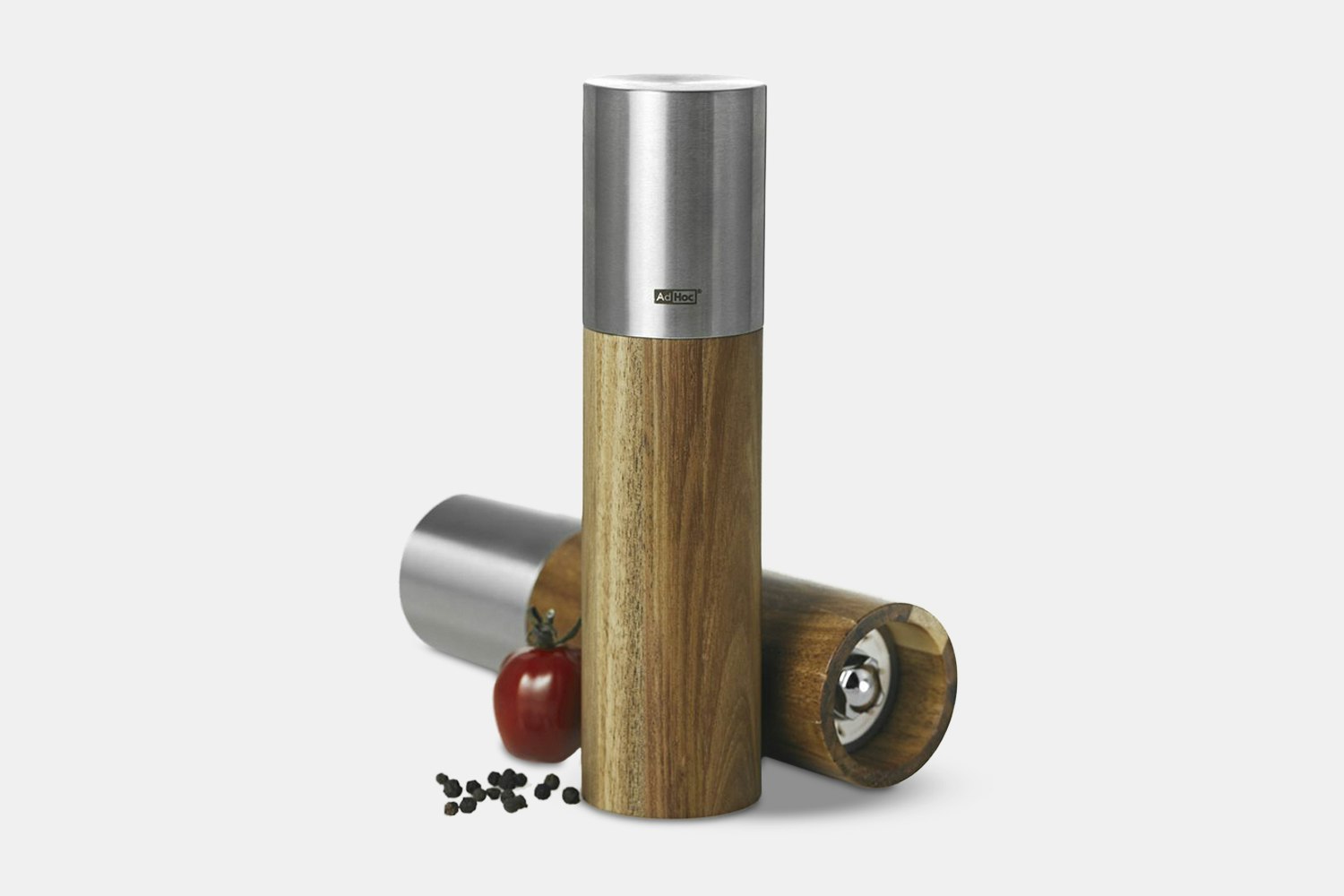 4-Inch Adhoc Goliath Acacia and Stainless Steel Pepper Mill