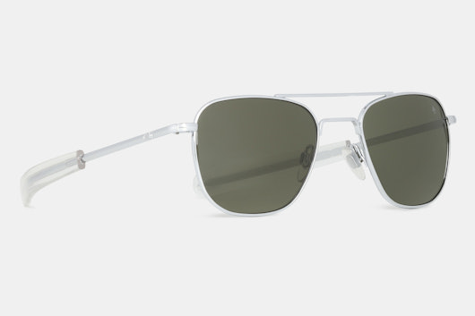 American Optical Silver-Tone Original Pilot Sunglasses With Glass Lens