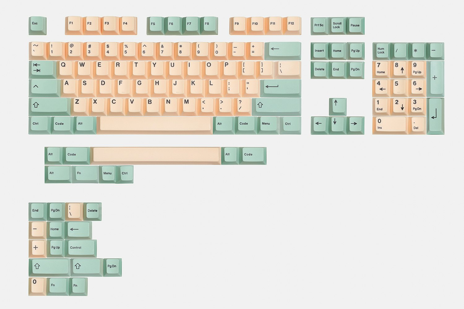 Artifact Bloom Series Keycap Set: Matcha Mango