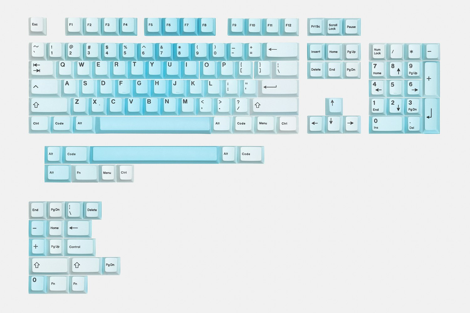 Artifact Bloom Series Keycap Set: Ocean Wave