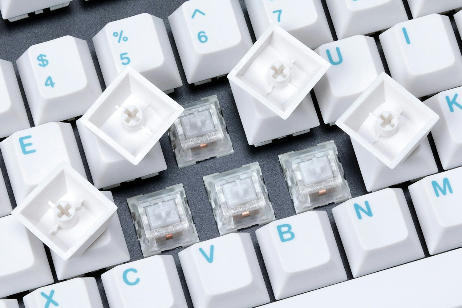 Artifact Bloom Series Keycap Set: Turquoise and Pearl