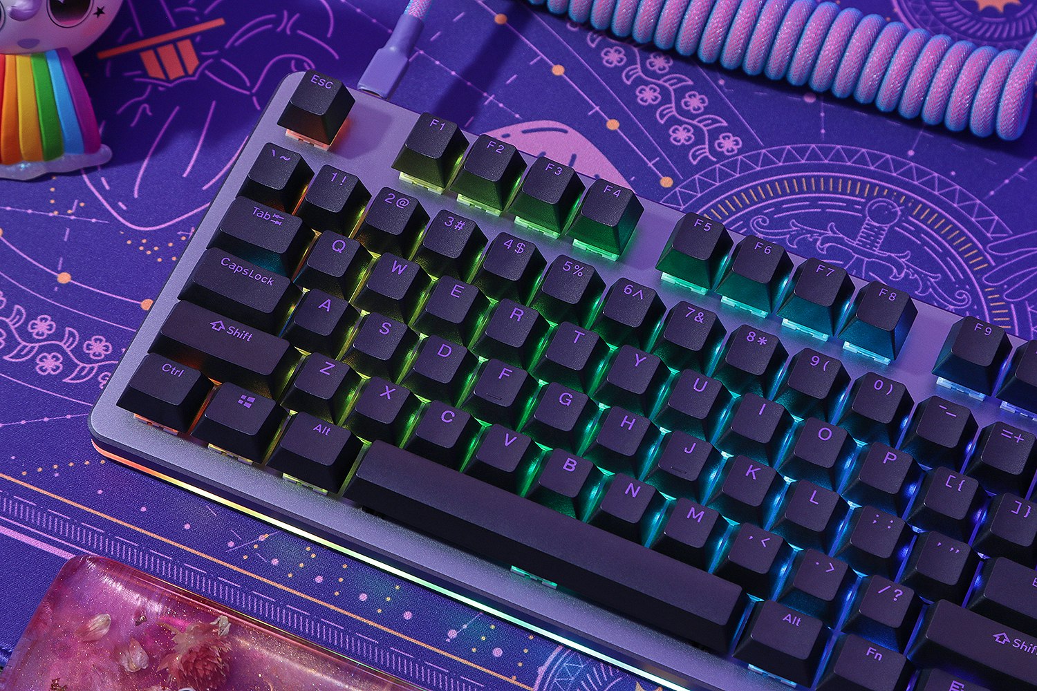 Artifact Shield Purple-on-Black Keycap Set