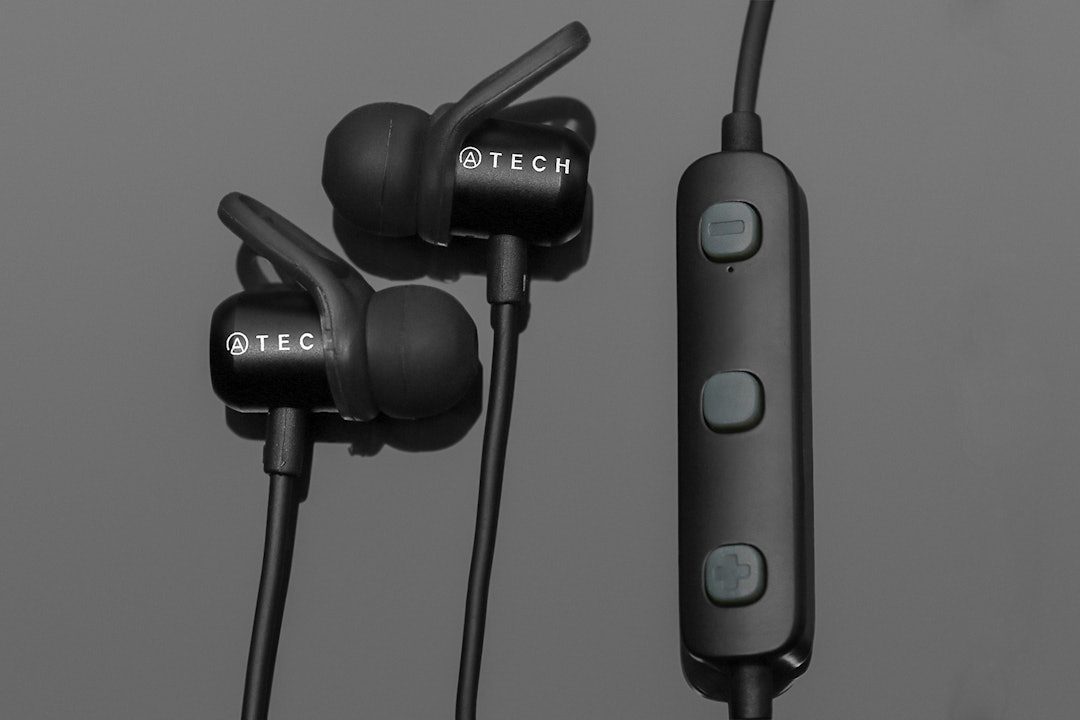 Atech IPX4 Bluetooth Earbuds w/Magnet Clasp