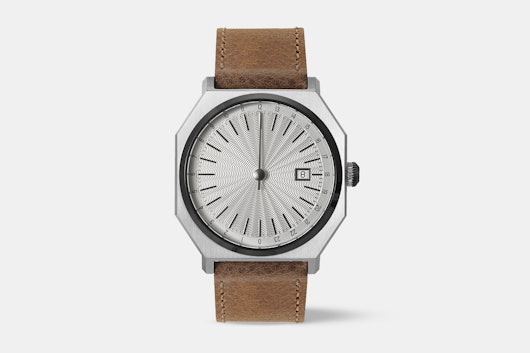 Slow 02 (Silver Dial, Brown Leather Strap)