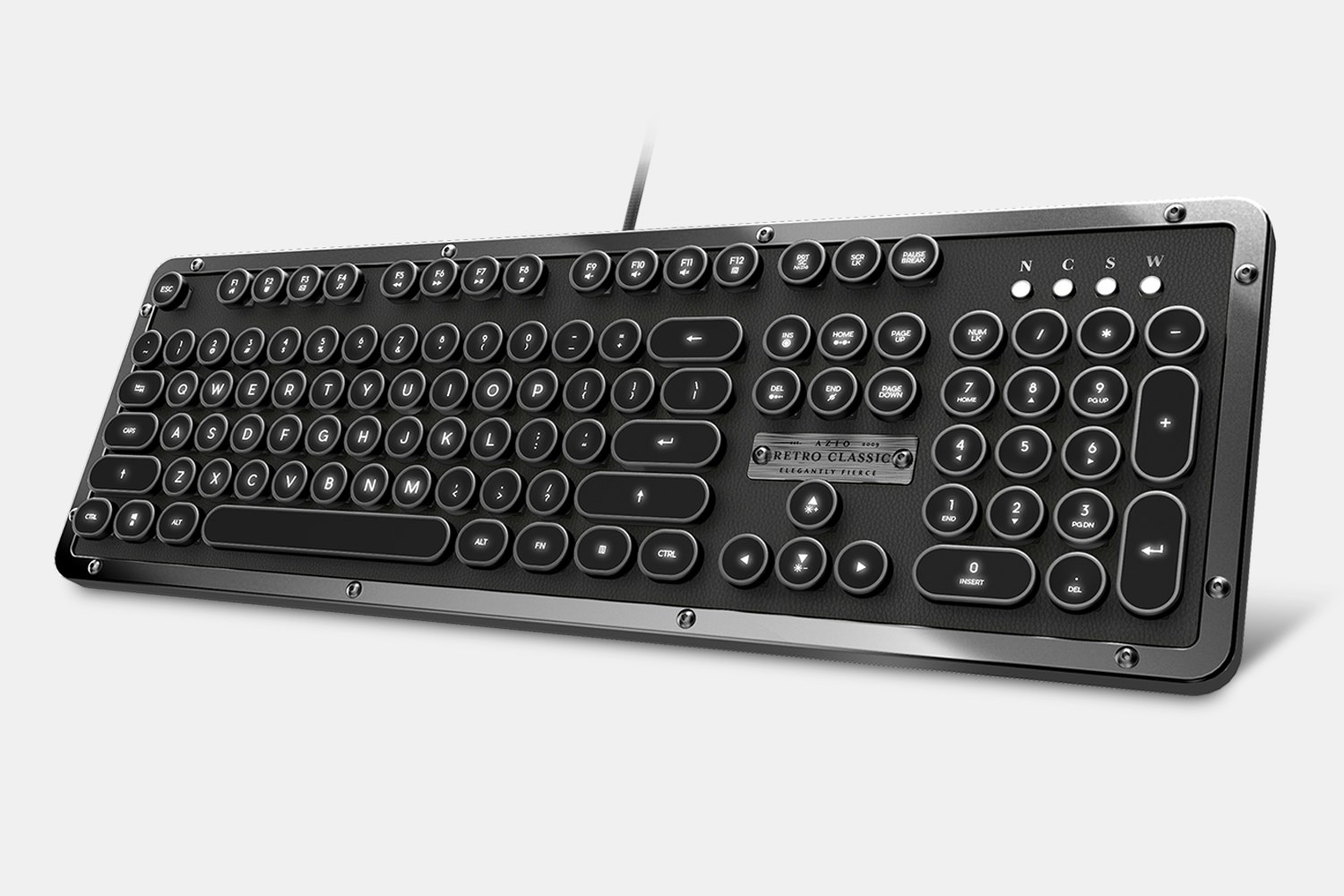 Azio Retro Classic Leather Mechanical Keyboard | Mechanical