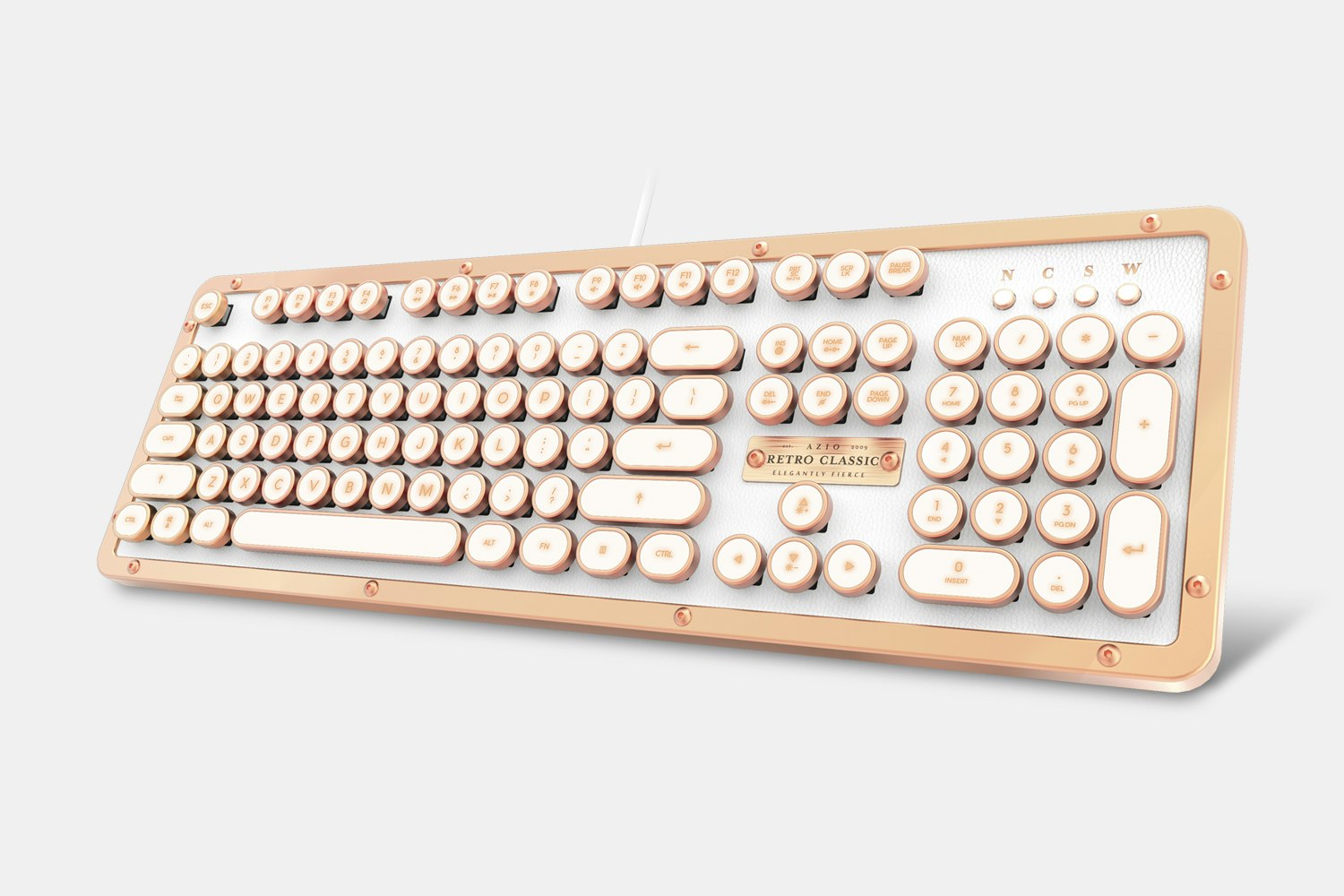 Azio Retro Classic Leather Mechanical Keyboard