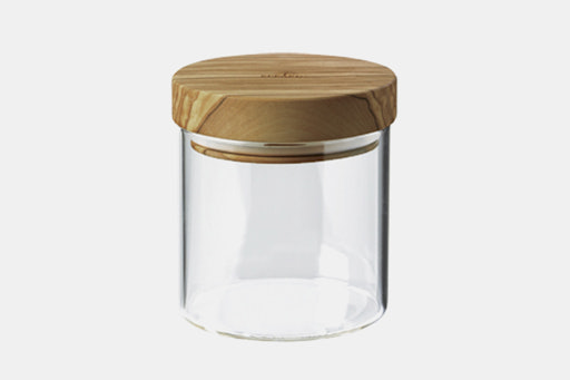Berard Glass Storage Jars w/ Olivewood Lids