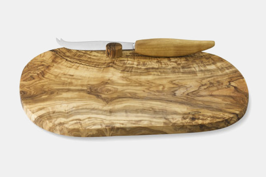 Berard Olive Wood Cheese Board & Knife Set