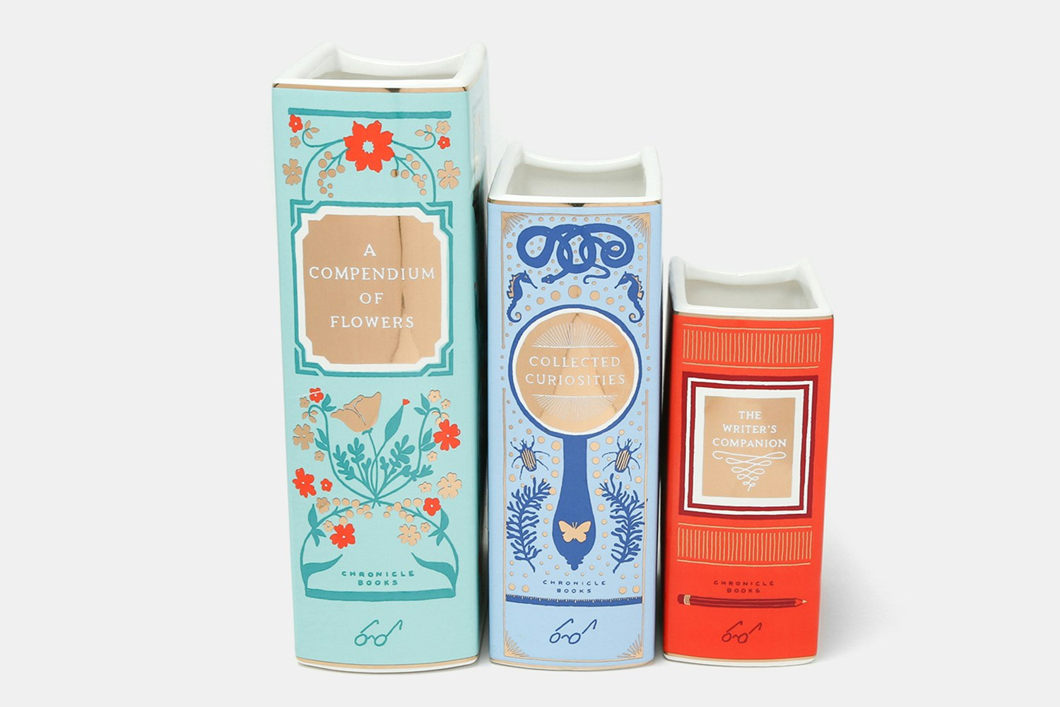 Bibliophile Ceramic Vase Set Home Office Drop